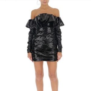 The Attico Black Sequin Mini Dress